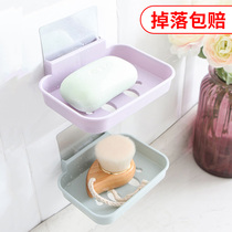 Non-perforated soap box Bathroom shelf Creative drain soap holder Bathroom wall-mounted soap box soap holder