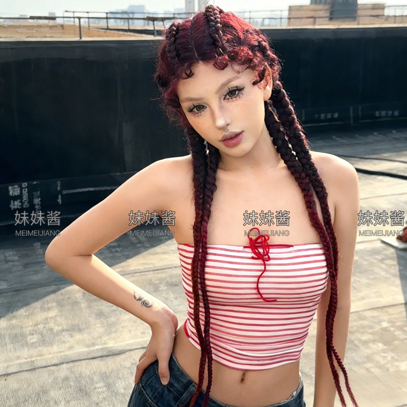 [Sister Jiang] Hand-Crocheted Dreads with Full Lace, Synthetic Fiber, Long Three-Strand Thick Dreads, Full Wig Set