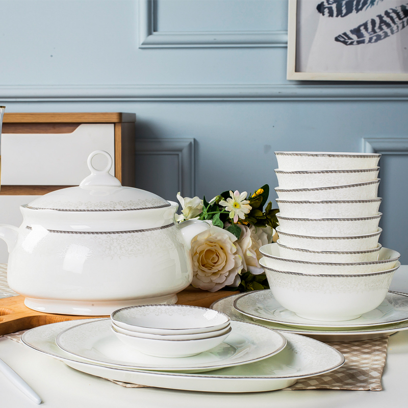 Dishes suit DIY bowl dish soup bowl European high - grade ipads China jingdezhen domestic ceramic tableware for single
