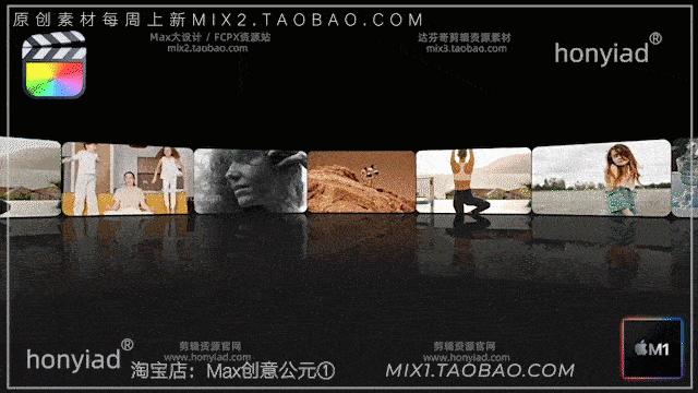 FCPX插件38组自定义分屏Multi Screen分割画面模板效果支持m1插图2