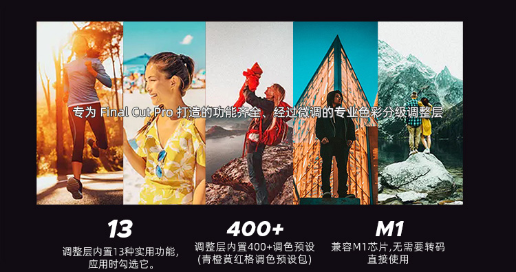 油管青橙潮酷夜景街道影视FCPX调整层滤镜LUTs插件调色预设10.6.X M1&M2芯片插图2