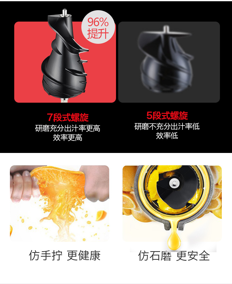 Máy ép trái tim đỏ Thượng Hải nhà lớn đường kính trái cây nhỏ trái cây và rau quả đa chức năng máy ép trái cây tốc độ chậm may xay da nang