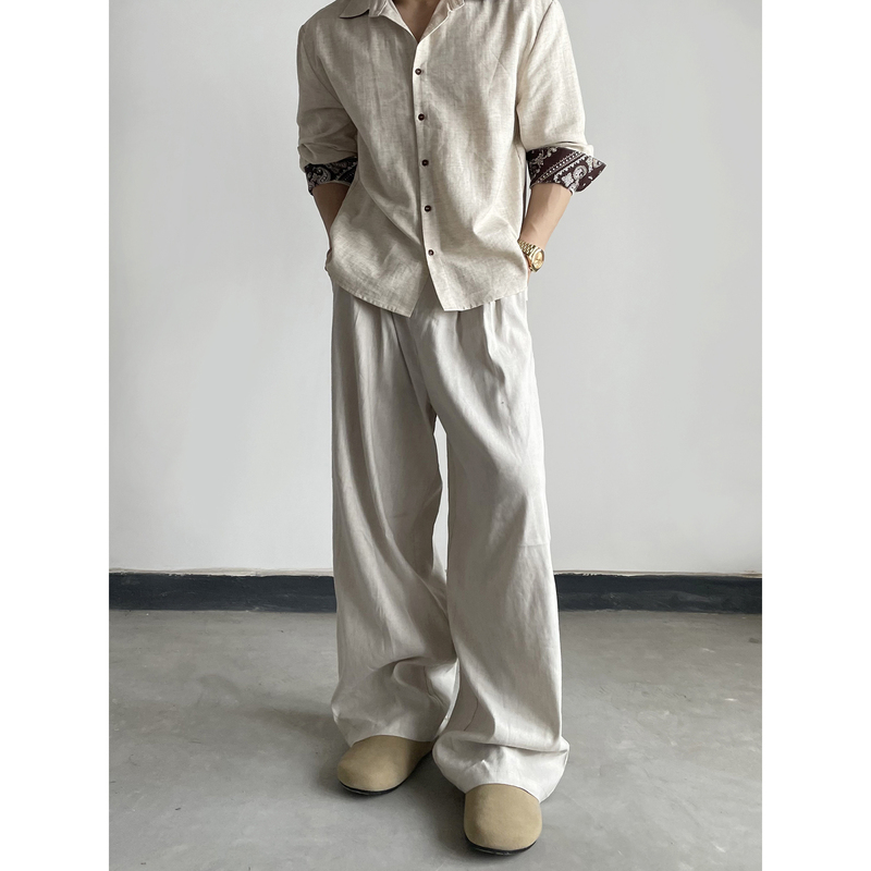 Dayny High-End 55% Linen Blend Lightweight Casual Pants, Loose and Drapey, Relaxed and Versatile Straight-Leg Pants Dayny High-End 55% Linen Blend Lightweight Casual Pants, Loose and Drapey, Relaxed and Versatile Straight-Leg Pants
