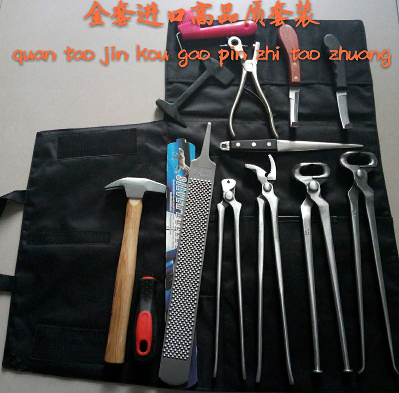 Hoof repair tools Imported eleven-piece suit Hoof scissors horseshoe pliers Horseshoe files Hoof repair knives Equestrian supplies