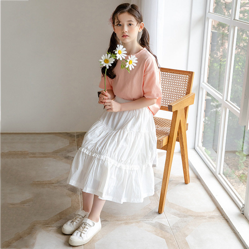 next like girl's summer ocean dress 2022 new sweet short sleeve super fairy girl princess dress two sets