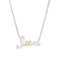 Yellow Diamond Necklace 18 Egg Yellow Diamond choker 18K Platinum Mosaic Diamond love Women