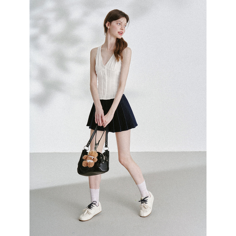 Sea Salt Sugar Yuju Pure Desire Lace Trim Patchwork V-Neck Tank Top White Shirt Outerwear Sleeveless Waist-Cinching Shirt Sea Salt Sugar Yuju Pure Desire Lace Trim Patchwork V-Neck Tank Top White Shirt Outerwear Sleeveless Waist-Cinching Shirt