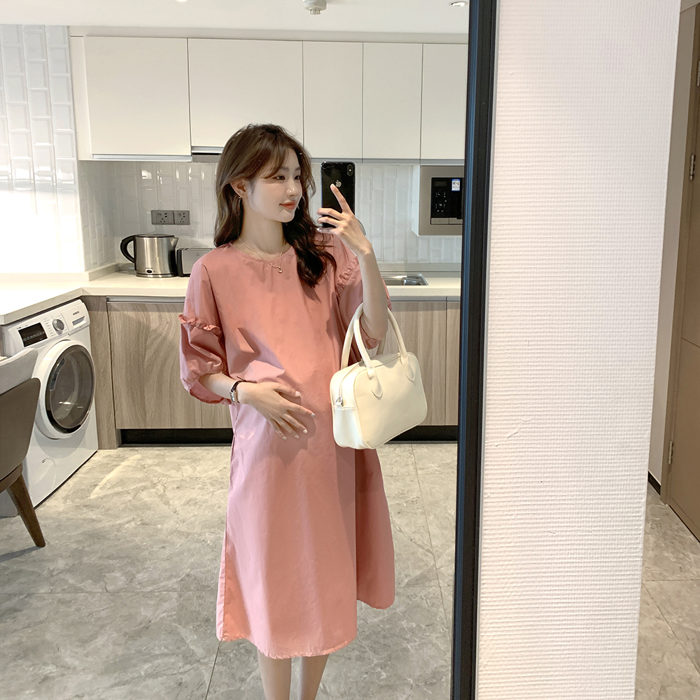 Pregnancy Woman Dress Spring Summer Season Foreign Dress Korean Version 70% Sleeves Han Version Loose to cover no mid-long version of Chaoma Dresses