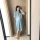 Thin Tencel~Maternity Dress 2024 Summer Fashion Casual Loose Soft Denim Skirt Nursing Shirt Skirt