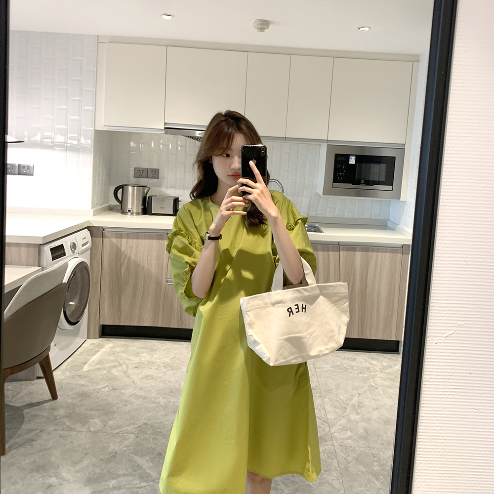 Pregnancy Woman Dress Spring Summer Season Foreign Dress Korean Version 70% Sleeves Han Version Loose to cover no mid-long version of Chaoma Dresses