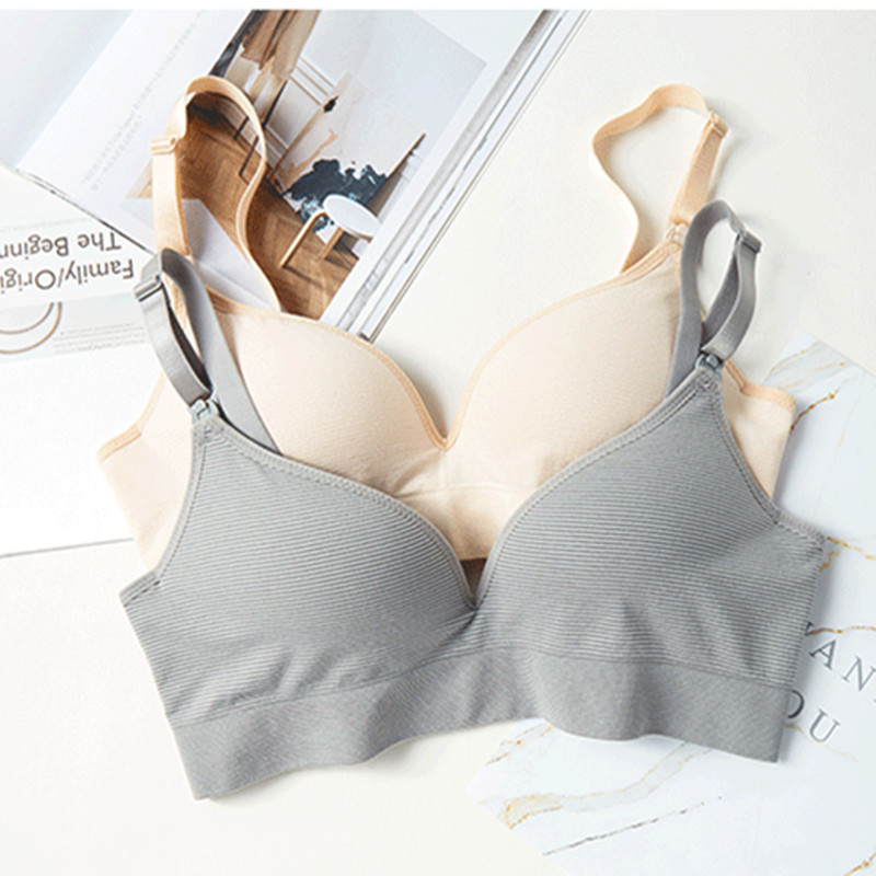 No rim summer nursing bra thin section Pregnancy underwear bra thin section Anti-sagging type postpartum nursing
