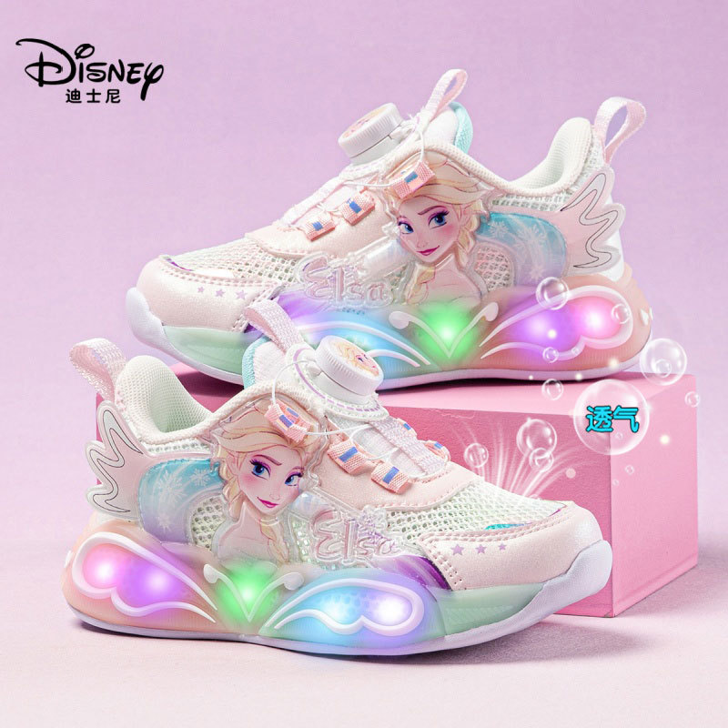 Disney Elsa Princess Girls' Light Shoes 2026 Summer New Hollow Mesh Shoes Non-Slip Children's Sports Shoes Disney Elsa Princess Girls' Light Shoes 2026 Summer New Hollow Mesh Shoes Non-Slip Children's Sports Shoes