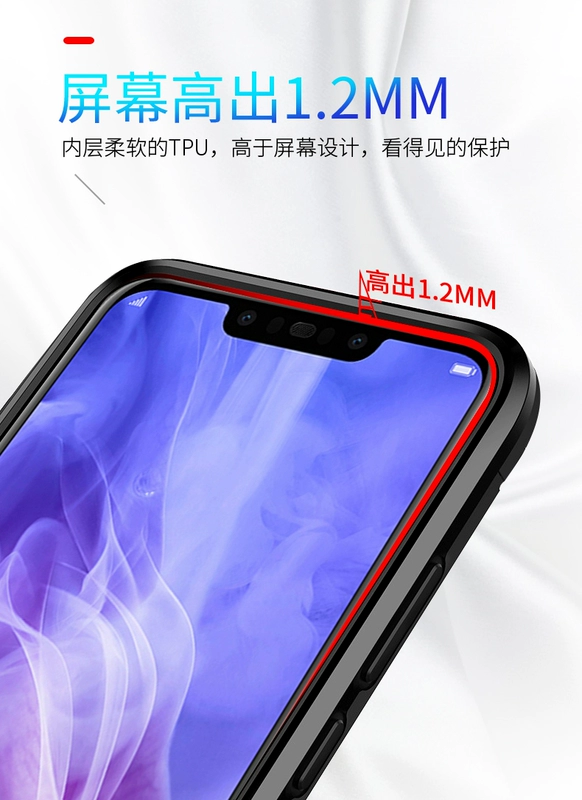 Gửi phim cường lực Huawei vinh quang chơi vỏ điện thoại di động vỏ bảo vệ chống rơi lớp bảo vệ với giá treo nhẫn CORAL10 từ tính vỏ hhon có thể treo cổ bằng dây buộc - Nhẫn