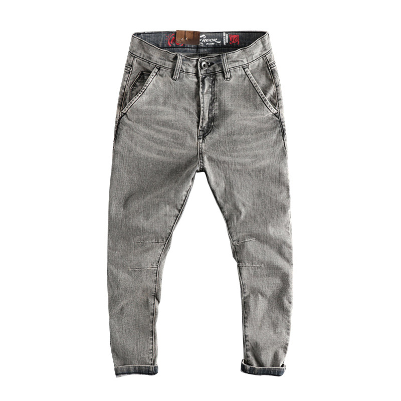 Jeans 90% pants men's spring and summer slim fit Korean version Trend 2022 washed elastic casual workout youth smoke pipe pants