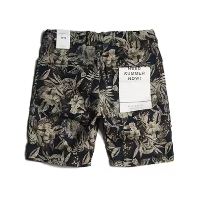 Casual shorts men's summer five-point pants thin cotton printing slim Korean version of the tide loose Sports beach pants