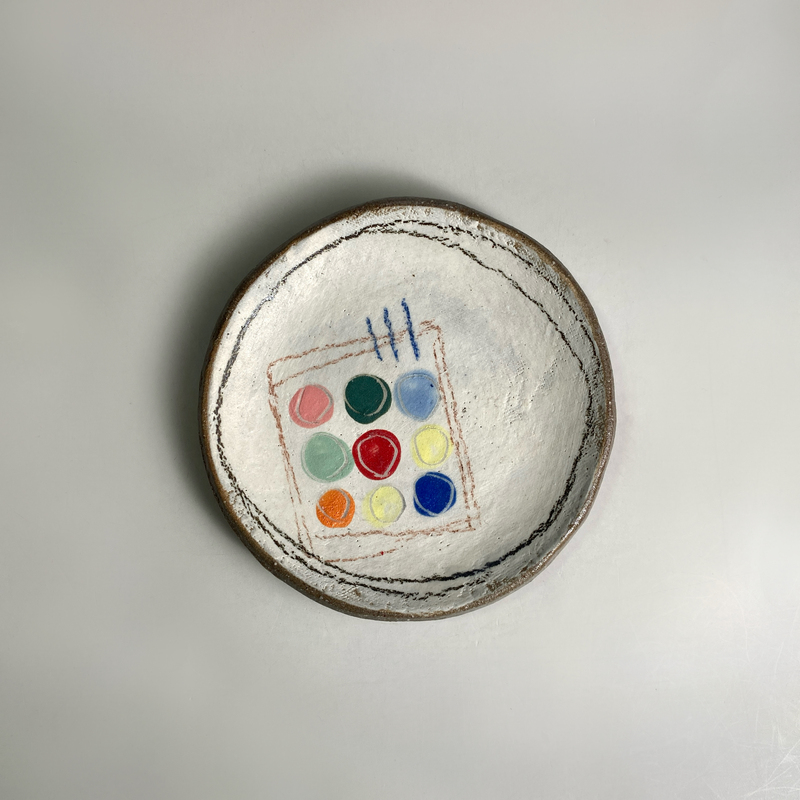 In-Stock Japanese Handmade Ware by Iwamurakōhei: Colorful Hand-Painted Ceramic Vintage Decorative Plates, Creative Presentation Dishes, Tableware