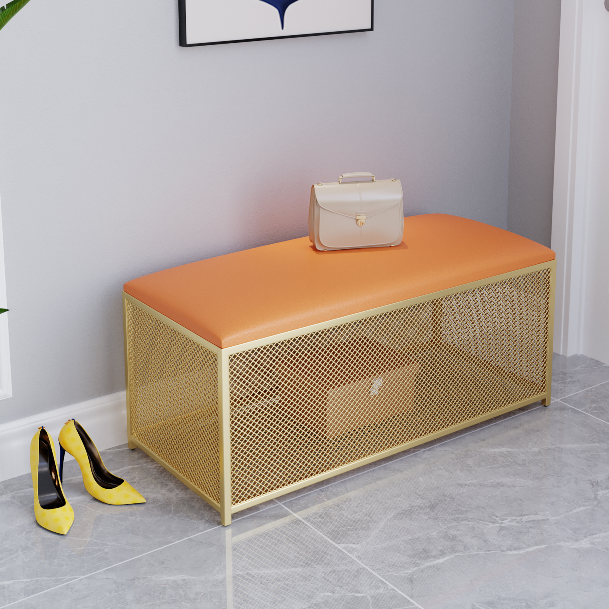 Living room tea bench household dwarf stool clothing store Changshan sofa stool store replace footstool storage bench chair footstool