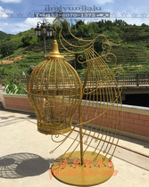 European Wrought iron large metal decoration Hotel decoration peacock cage Bird starling large parrot cage large
