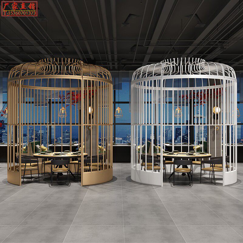 Iron Art Super Large Bird Cage Special Size Outdoor Hotel Fire Pot Shop Dining Room Bird Cage Giant Cassette Decoration Large Bird Cage