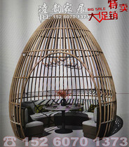 Wrought iron metal birdcage Restaurant hot pot shop Card seat Outdoor large oversized hotel giant decorative sofa Leisure