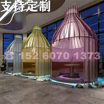 European iron birdcage Outdoor hotel big birdcage restaurant Giant floor-to-ceiling hot pot shop decoration super-large birdcage