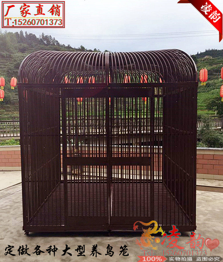 European Wrought iron metal bird cage Macaw cage Peacock cage Bird cage Outdoor square bird cage Large