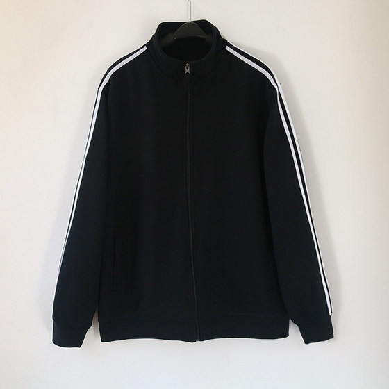 原创BF风2025春秋装情侣男女款三条杠休闲运动立领卫衣外套上衣潮