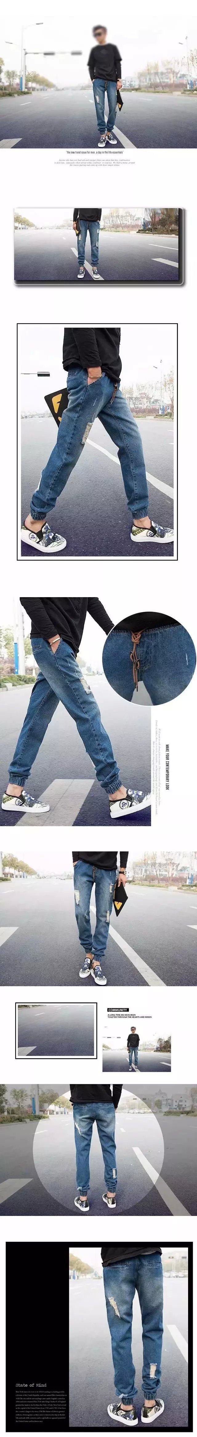 Jeans pour adolescent pieds Slim pour Quatre saisons - Ref 1467073 Image 13