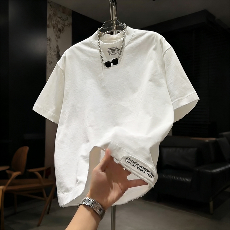 Short-Sleeved Men's 2026 New Round-Neck Casual Base Shirt, Trendy Loose Half-Sleeve, Simple and Versatile Men's Short-Sleeved T-Shirt