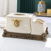 Nordic multi-function tissue box Remote control storage box European creative ceramic paper box Living room tea table ornaments