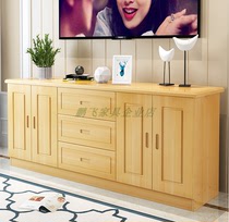 Solid Wood Dining Side Cabinet Living-room Genguan Lockers Pine Wood TV Cabinet Modern Minima Short Cabinet Ground Cabinet Combo Cabinet
