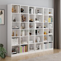 Solid wood bookcase Nordic minimalist shelf Multilayer containing white