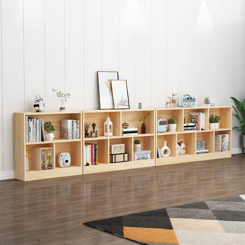 Children's bookcase floor solid wood combination pine bookcase storage cabinet lattice cabinet picture book rack activity room toy cabinet
