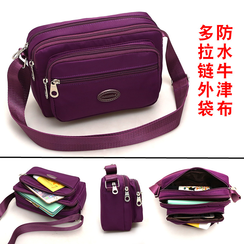 Multiple layers of business package collection of money bag collection of silver bag inclined cross women's bag Single shoulder bag Oblique Satchel Lady Casual Mom Bag Bag