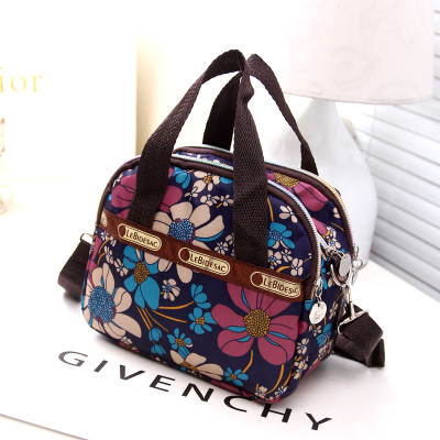 2019 new small halal new fashion casual small bag Korean version single shoulder nylon bag flower bouquet handbag portable multifunction women's bag