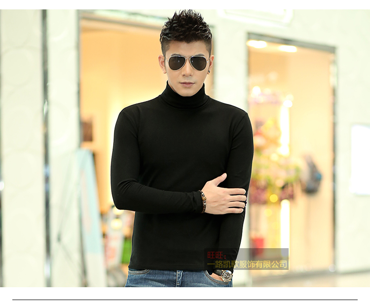 Mùa thu nguyên bản của nam Hàn Quốc lớn màu đỏ cổ cao tay áo dài xu hướng áo sơ mi mỏng giản dị áo sơ mi áo thun nam đẹp