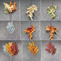 Simulation of tree leaves green bird leaves wedding hall soft clothes fake flowers flower flowers wedding flowers hanging wall leaves