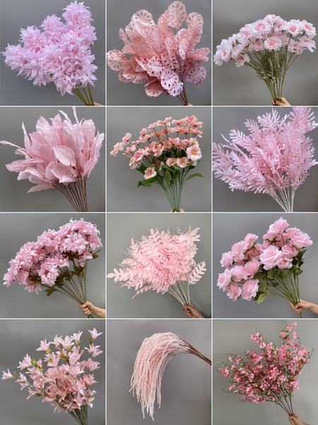 Wedding Pink Artificial Flower Single Rose Peony Fake Flower Wedding Scene Wedding Stage Layout Ornamental Flower