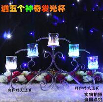 Wedding props champagne tower Butterfly Love flower champagne tower Candlestick dual-purpose wedding sensor luminous glass wine tower