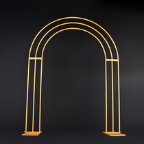 New Geometric arch wedding iron background curved flower stand outdoor wedding decoration decoration double pole flower door props