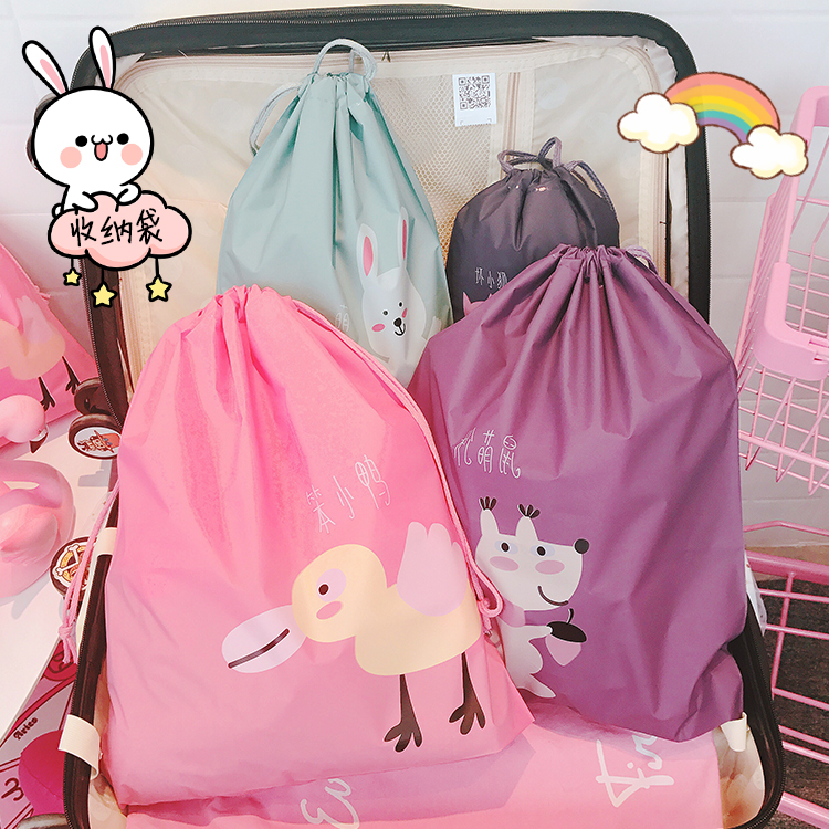 Waterproof Travel Cashier Bag Drawing Rope Bunch Pocket Clothing Towel Clothes Clothing bags Baggage Shoes Cartoon