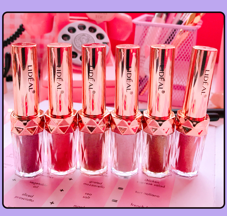 Bột màu đỏ nàng tiên cá Jikou 鎏 金 Bột pha lê sáng bóng Pearlescent bền màu không thấm nước phấn mắt không dấu lameila phấn mắt