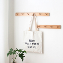 Adhesive hook solid wood wall hook Wall Wall hanger porch entrance wooden key hanging door hook free of punching