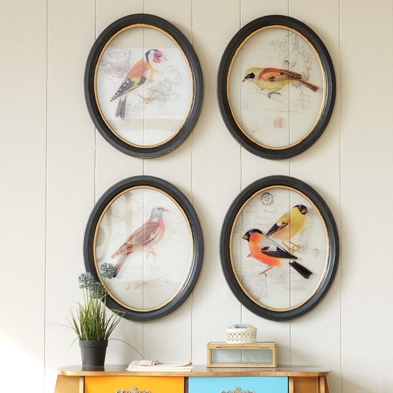 American Fields Garden Countryside Round Composition Small Bird Hanging Painting Fresh Composition Xuan Guan Sofa Dining Room Bedside Decoration Painting