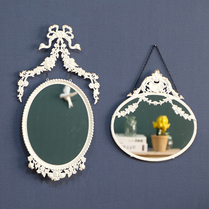 Aufa Style Retro Palace Court Wind Engraving Flowers Mirror Bedroom Make-up Bench Makeup Mirror Subwall Decorative Mirror Hanging Mirror mirror