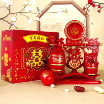 Marriage Descendants Bucket Three-piece Suit Desirable Ornaments Wedding Supplies Collection Brides Dowry Maternitys Dowry