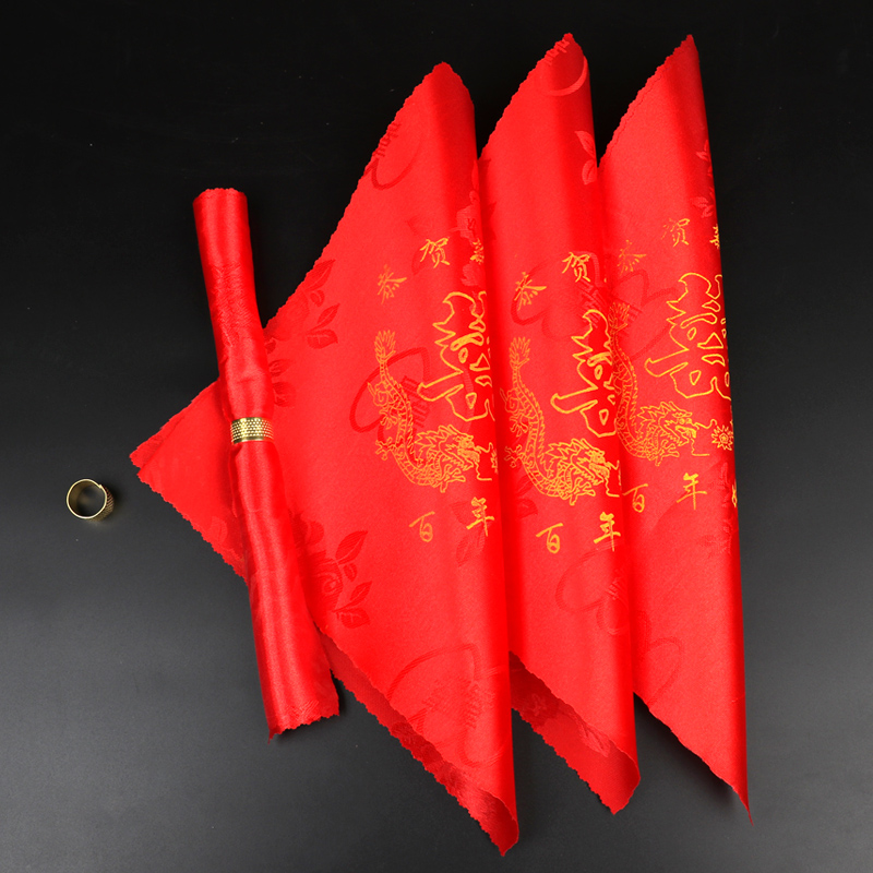 Wedding supplies Bride red handkerchief creative newcomer wedding red handkerchief centenary fine square handkerchief