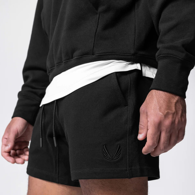 Men's Muscle Fitness Training Sports Shorts, Large Size, Three-Quarter Length, Elastic Cotton, American Style Basketball, Pocket Zipper, Running, Trendy