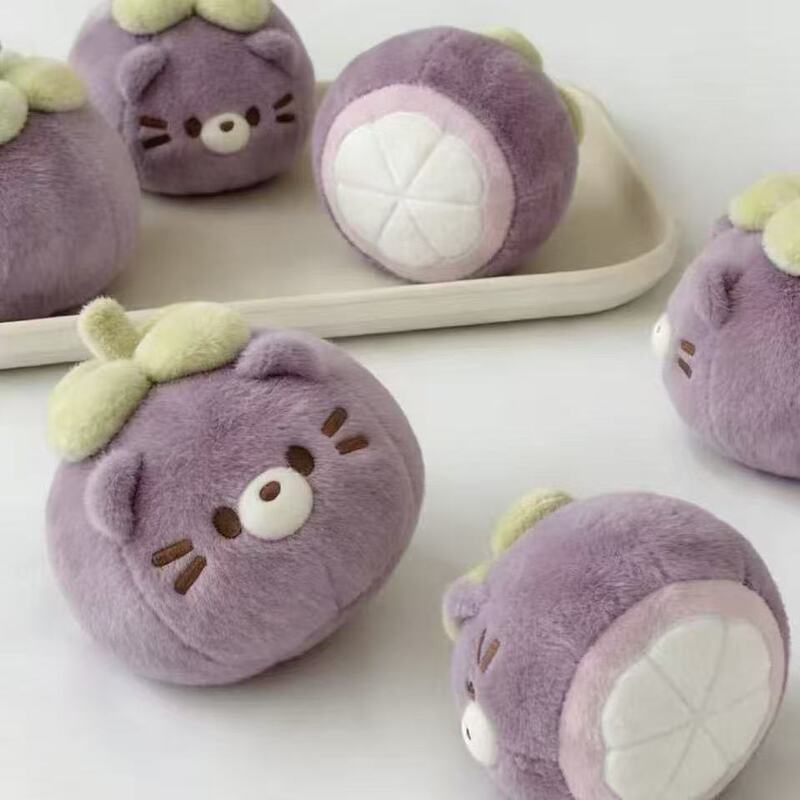 Original Fluffy Cat Fruit Plush Toy Pendant Cute Cat Bamboo Cat Fruit Costume