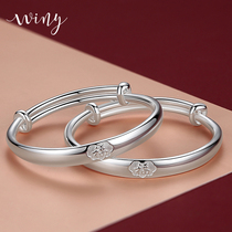 Winy9999 sterling silver baby bracelet blessing word baby boys and girls full moon 100 days Gift Silver Bracelet Pair